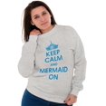 thumbnail image 4 of Keep Calm Mermaid On Beach Day Cute Women Crewneck Sweatshirt Brisco Brands M, 4 of 6