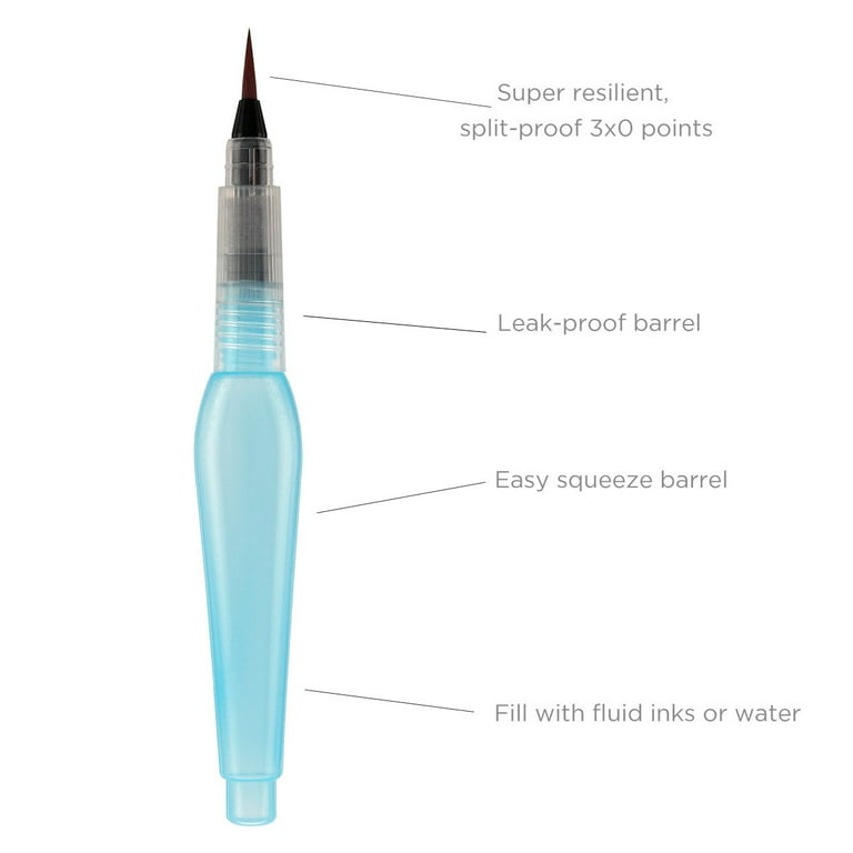 Aquastroke-Go Water Brush Pens for Watercolor Painting Set of 3