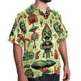 thumbnail image 2 of Alien Men's Poplin Shirt, Casual Short Sleeve Printed Button Down Summer Beach Unisex Shirts, 2 of 6