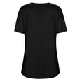 thumbnail image 5 of TYGHBN Womens T Shirts Short Sleeve Pleated Dressy Casual Neck Summer Tops Blouses Casual Short Sleeve Tops for Women 100 Polyester Shirts Women Long Sleeve Running Shirts Women Casual Shirts Summer, 5 of 8