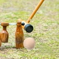 thumbnail image 2 of BESTSKY 2026 New 4 Pcs Croquet Toy Outdoor Kid Toys Wooden Grass Rolling Balls Mallet Yard Bocce Portable Kids Beach Child, 2 of 6