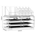thumbnail image 3 of Acrylic Clear Dustproof Makeup Storage Organizer Drawers Large Skin Care Cosmetic Display Cases for Bathroom Stackable Storage Box with 4 Drawers for, 3 of 4