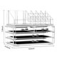 thumbnail image 3 of Acrylic Clear Dustproof Makeup Storage Organizer Drawers Large Skin Care Cosmetic Display Cases for Bathroom Stackable Storage Box with 4 Drawers for, 3 of 4