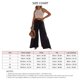 thumbnail image 5 of Pantalones De Pierna Ancha Con Volantes Color Puro Ajuste Casual Corbata Pantalones Largos Con Volantes De Moda Para Mujeres Citas Negro XXL, 5 of 5