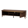 thumbnail image 3 of Baxton Studio Graceland Mid-Century Modern Transitional Walnut Brown Finished Wood 2-Door TV Stand, 3 of 10