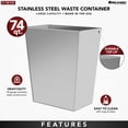 thumbnail image 2 of Rev-A-Shelf Stainless Steel 74 Quart Kitchen Waste Container, 51-70-1SS, 2 of 8