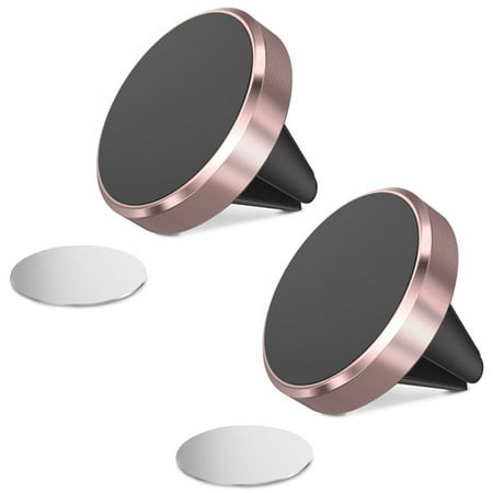 2 Pack Magnetic Car Mount Air Vent Metallic Stand GPS Cell Phone Holder For Apple iPhone X iPhone 8 Plus Samsung Galaxy S8 S9+ Plus Note 9 Note 8 Galaxy S7 Edge Galaxy Note 4 LG G7 Google Pixel 2 (Best Gps For Iphone 4)