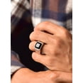thumbnail image 6 of ChainsProMax Bright Stone Vibrant Square Signet Rings for Men, Stainless Steel/Gold Plated/Black, 6 of 10