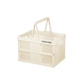 thumbnail image 2 of Foldable Storage Bins, Stackable Plastic Storage Containers with Handle, Multi-Use Visible Storage Box for Closet, Laundry & Kitchen Organization, Space-Saving Design, Khaki/Gray/White, 2 of 6