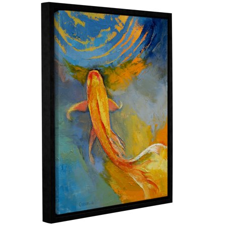 Butterfly Koi Gallery Wrapped Floater Framed Canvas Art Print