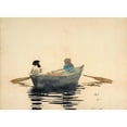 thumbnail image 2 of Winslow Homer 24x19 Gold Ornate Framed and Double Matted Museum Art Print Titled - Two Girls in a Rowboat (1880), 2 of 4