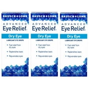 Advanced Eye Relief Lubricant Drops from Bausch & Lomb, for Dry Eyes & Redness Relief, 1.0 Fl Oz (30 mL) (Pack of 3)