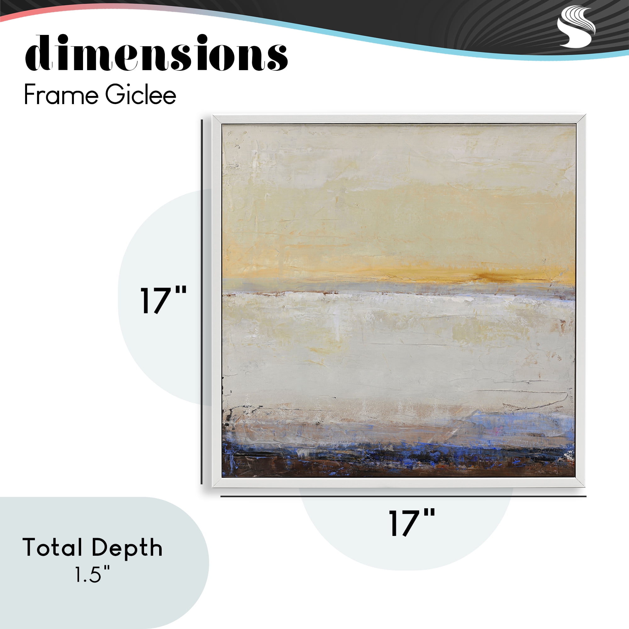 Sweeping Subtle Horizon White Framed Giclee Art, design by Design Fabrikken