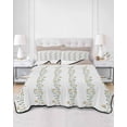 thumbnail image 2 of Twin XL Quilt Bedding Set, Beige Floral Reversible Summer Quilt 3 Pieces, Spring Summer Botanical Flowers Lightweight Bedspreads Coverlets with 2 Pillow Shams for All Seasons, 2 of 5