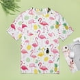 thumbnail image 4 of Flamingo Pattern Women's Short Sleeve Tops Casual Blouses T Shirt, 4 of 6