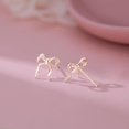 thumbnail image 5 of 925 Sterling Silver Bow Stud Earrings for Women Teens Bow Ribbon Earrings Stud Bowknot Earrings, 5 of 6