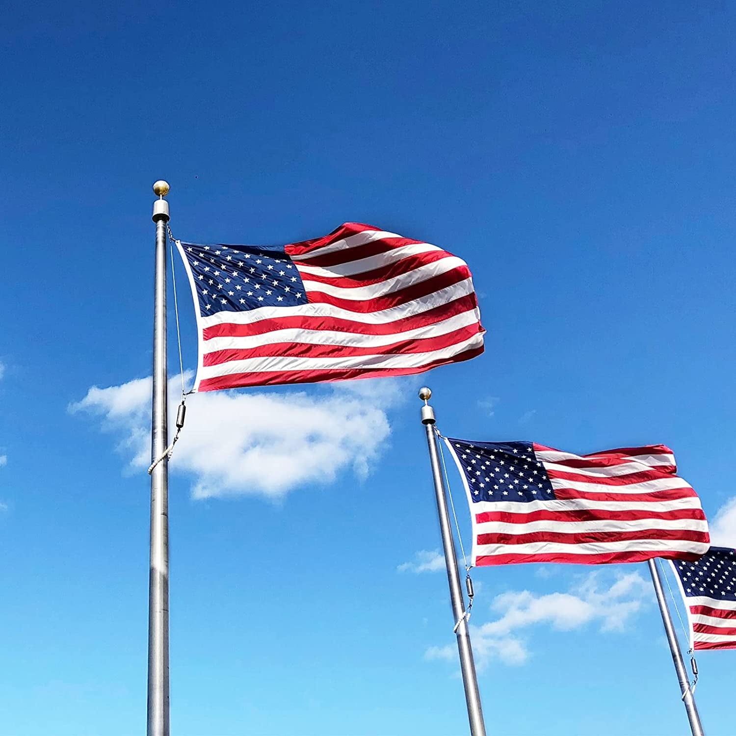 FLAGWIN 4x6 ft American Flag Outdoor,  US Flags Heavy Duty Polyester Longest Lasting, Embroidered Stars Sewn Stripes with 2 Brass Grommets United States Flag, Premium USA Flag Banner