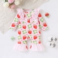 thumbnail image 2 of mgoYE Baby Girl Cowgirl Outfit Hat Boots Print Romper 3 6 12 18M Western Jumpsuit Long Sleeve Ruffle Romper, Infant Cowgirl Outfit, Fall Winter Clothes(Light Pink,3-6 Months), 2 of 9