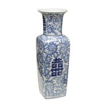 Zeckos AA Importing 59774 17 inch Square Antiqued Pale Green And Blue Vase