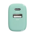 thumbnail image 6 of Powertek 20W USB-C PD + 18W USB-A Dual Port Wall Charger, Two-Tone Pastel, Mint, 6 of 6