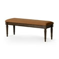 thumbnail image 1 of Maven Lane Elizabeth Traditional Upholstered Wooden Bench, Antiqued Brown Finish, 1 of 6
