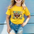 thumbnail image 2 of GDREDA T-Shirts Graphiques pour Filles, Manches Courtes, Imprimés, Tendance, Jaune, 130, 2 of 4