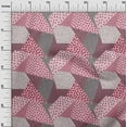 thumbnail image 2 of oneOone Cotton Cambric Pink Fabric Dot|Check & Triangle Geometric Craft Projects Decor Fabric Printed By The Yard 56 Inch Wide, 2 of 4