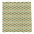 thumbnail image 2 of Ambesonne Retro Shower Curtain, Vintage Geometrical Motifs, 69"Wx70"L, Orange Cream Sea Blue, 2 of 4
