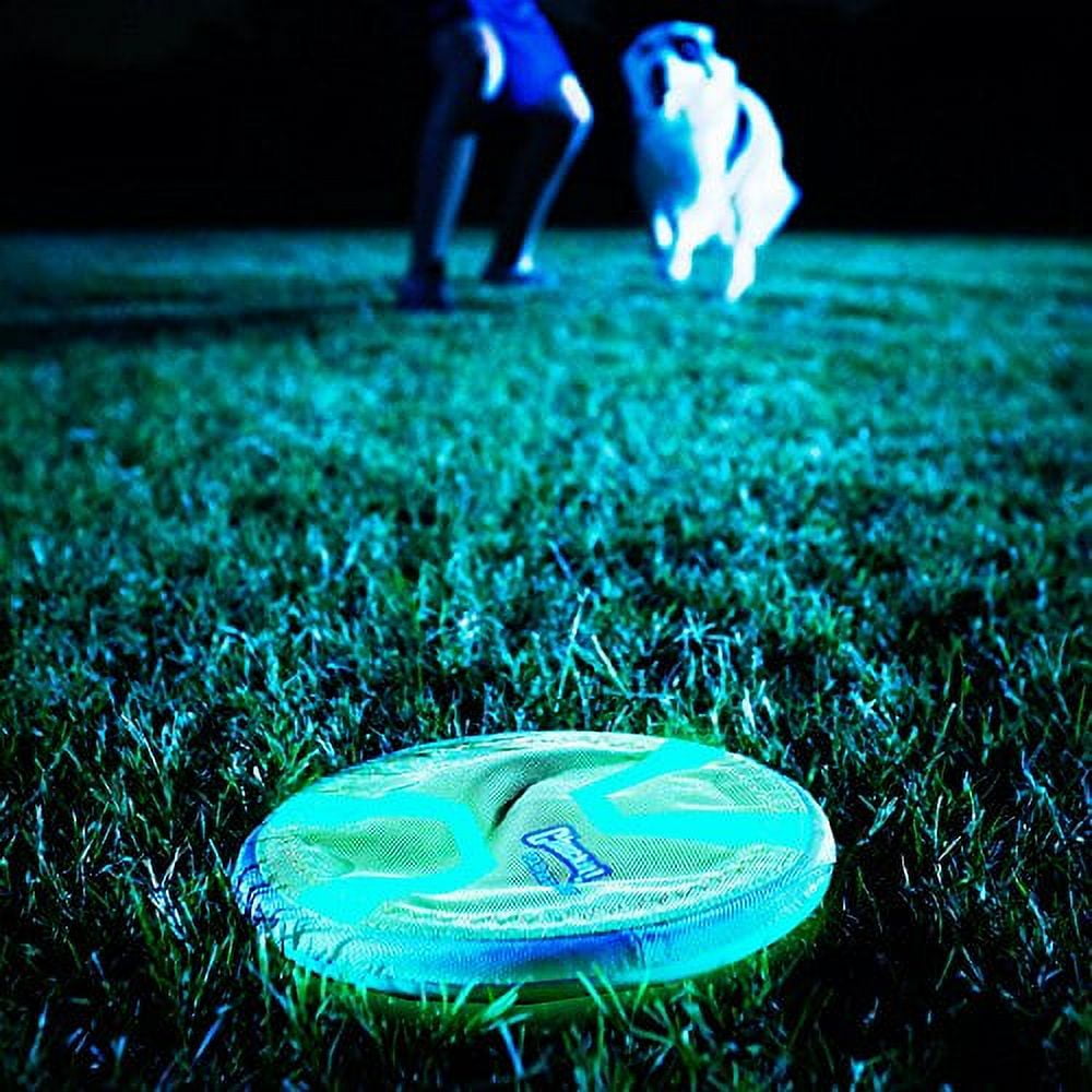 (4 pack) Chuckit! Max Glow Paraflight Flying Disc Outdoor Dog Toy, Large, 9.5", Pack of 1, Glow in the Dark