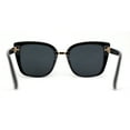 thumbnail image 4 of Iconic Metal Bridge Large Cat Eye Plastic Chic Fashion Sunglasses Black Gold, 4 of 4