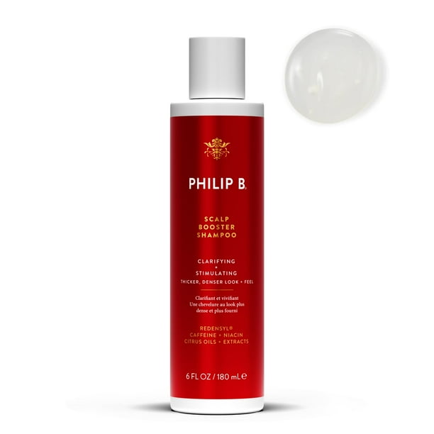 PHILIP B Champú potenciador del cuero cabelludo 6 fl. onz. (180 ml) - Champú clarificante que estimula el cuero cabelludo para un cabello más grueso y denso