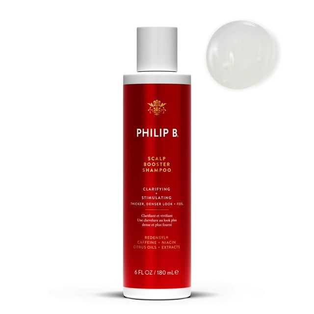 PHILIP B Champú potenciador del cuero cabelludo 6 fl. onz. (180 ml) - Champú clarificante que estimula el cuero cabelludo para un cabello más grueso y denso