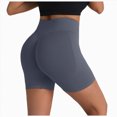 thumbnail image 3 of KPOPLK Women's Biker Shorts 2.5" No Front Seam High Waist Hidden Scrunch Workout Gym Yoga Running Shorts,Dark Gray,Size L, 3 of 6