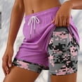 thumbnail image 2 of COMVALUE Womens Swim Trunks with Compression Liner Quick Dry 7 Inch Bathing Suit Beach Short with Zipper Pockets (Purple, XL), 2 of 9
