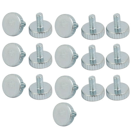 

Unique Bargains M3x6mm Thread Zinc Plated Knurled Round Head Thumb Screws Silver Blue 16pcs