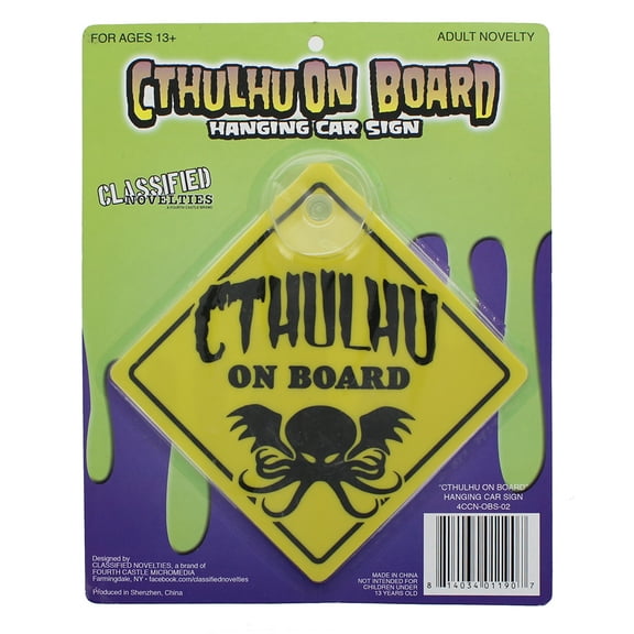 cthulhu on board hanging car sign