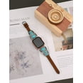 thumbnail image 5 of TOYOUTHS Leather Band Compatible with Apple Watch Band 38mm 40mm 41mm, Turquoise Apple Watch Bands for Women, Vintage Bohemian Ethnic Antique Jewelry Style Strap for Iwatch Series SE/8/7/6/5/4/3/2/1, 5 of 7