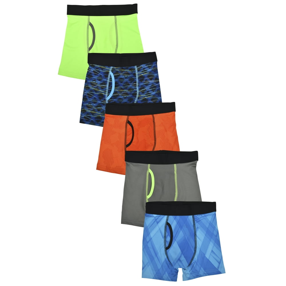 Athletic Works Athletic Works Boys Performance Lime Boxer Briefs, 5
