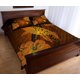 thumbnail image 4 of Hawaiian Whale Swim Hibiscus Juego de Cama Colcha Polinesia - Naranja, 4 of 5