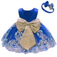 thumbnail image 1 of Vestido CMMCHAAH Vestido de fiesta para bebé con encaje de zafiro 90 cm, 1 of 5