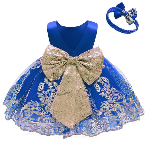 Vestido CMMCHAAH Vestido de fiesta para bebé con encaje de zafiro 90 cm