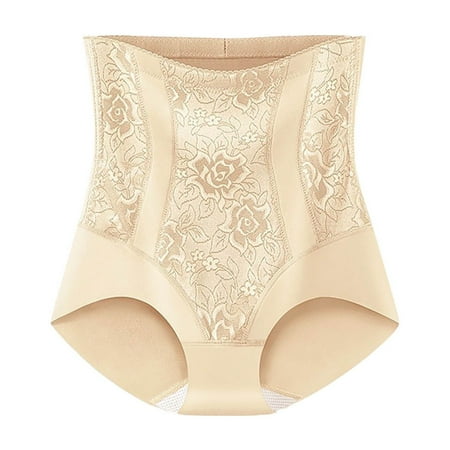Tao Tao Women Shapewear Panties High Waisted Hip Lifting Seamless Body Shaping Pants Double Support  Women s Cool Comfort Underwear  Full Coverage Brief Panty Beige L