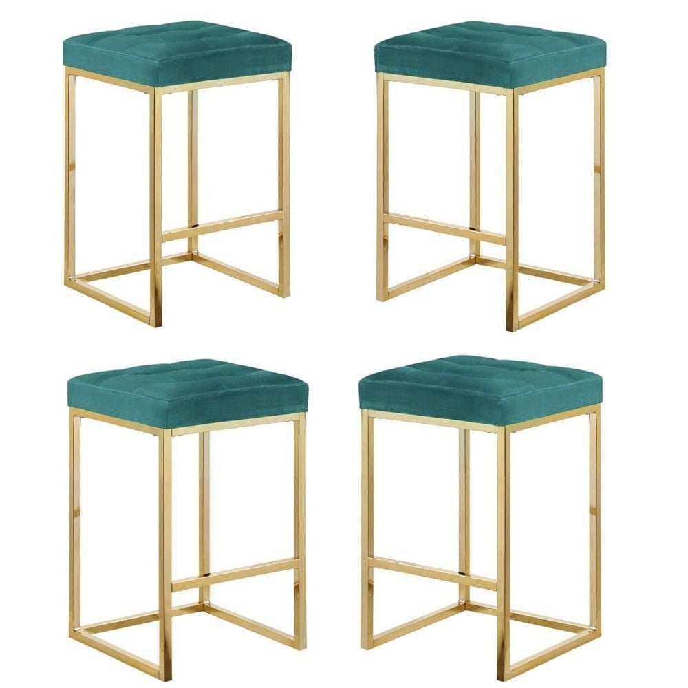 Pipe Ii - Tabouret de Comptoir de Couleur Verte - Lot de 4