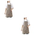 thumbnail image 4 of Wosthever Delantal de cocina Ropa de trabajo Accesorio de cubierta protectora conveniente Ropa de trabajo simple con bolsillo para restaurante Cafetería Type4 NO4 Wosthever CBP196514, 4 of 5