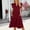 Wine, variant on Ayolanni V-Neck Women’S Dresses Pink Solid Flutter Short Sleeve Midi Dresses Girl Dresses S