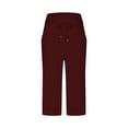 thumbnail image 5 of Itsame Comfortable Loose Pants for Womens Pocket Tight High Waisted Wide Leg Sweatpants Wine Size 2XL, 5 of 6