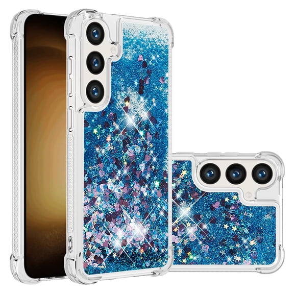 Phone Case for Samsung Galaxy S24 FE Cover Sparkle Glitter Floating Liquid Quicksand Shockproof Soft Silicone TPU Bumper Protective Cover for Samsung Galaxy S24 FE Case