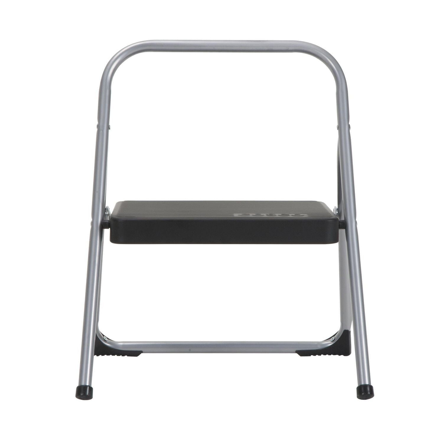 COSCO Folding 1 step steel step stool (Platinum & Black, 7ft 4in Max Reach)
