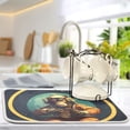thumbnail image 5 of Monkey Astronaut Earth Dish Drying Mat Dish Drainer Rack Mats Water Absorbent Non-Slip Easy Clean Heat Resistant for Kitchen Counter, 5 of 8