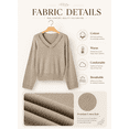 thumbnail image 3 of DOKOTOO Womens Sweaters V Neck Long Sleeve Crochet Knit Pullover Tops Soft Lightweight Sweater Pointelle Detail Ribbed Cuff Shirts S-2XL, 3 of 7